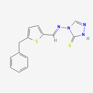 molecular formula C14H12N4S2 B10903711 4-{[(E)-(5-benzylthiophen-2-yl)methylidene]amino}-4H-1,2,4-triazole-3-thiol 