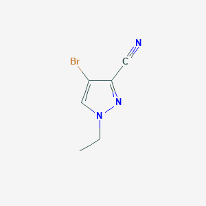molecular formula C6H6BrN3 B10903738 4-Bromo-1-ethyl-1H-pyrazole-3-carbonitrile 