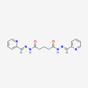 molecular formula C17H18N6O2 B10903752 N'~1~,N'~5~-bis[(E)-pyridin-2-ylmethylidene]pentanedihydrazide 