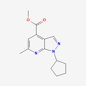 molecular formula C14H17N3O2 B10903782 methyl 1-cyclopentyl-6-methyl-1H-pyrazolo[3,4-b]pyridine-4-carboxylate 