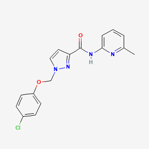 molecular formula C17H15ClN4O2 B10903818 1-[(4-chlorophenoxy)methyl]-N-(6-methylpyridin-2-yl)-1H-pyrazole-3-carboxamide 