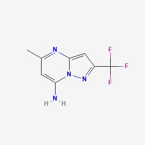 molecular formula C8H7F3N4 B10903849 5-Methyl-2-(trifluoromethyl)pyrazolo[1,5-a]pyrimidin-7-amine 