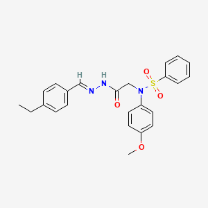 molecular formula C24H25N3O4S B10903850 N-{2-[(2E)-2-(4-ethylbenzylidene)hydrazinyl]-2-oxoethyl}-N-(4-methoxyphenyl)benzenesulfonamide (non-preferred name) 