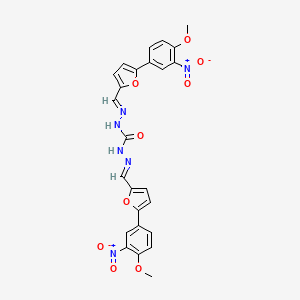 molecular formula C25H20N6O9 B10903852 N'',N'''-bis{(E)-[5-(4-methoxy-3-nitrophenyl)furan-2-yl]methylidene}carbonohydrazide 