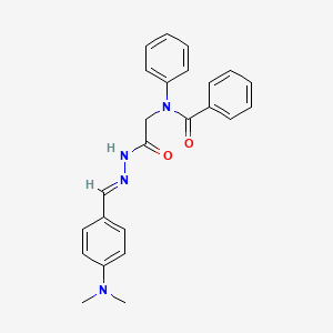 molecular formula C24H24N4O2 B10903893 N-(2-{(2E)-2-[4-(dimethylamino)benzylidene]hydrazinyl}-2-oxoethyl)-N-phenylbenzamide (non-preferred name) 