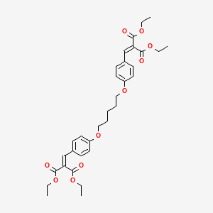 molecular formula C33H40O10 B10903901 Tetraethyl 2,2'-[pentane-1,5-diylbis(oxybenzene-4,1-diylmethylylidene)]dipropanedioate 