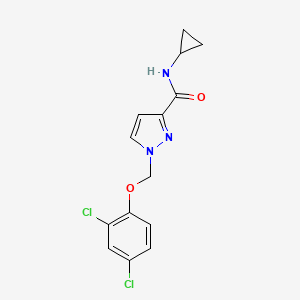 molecular formula C14H13Cl2N3O2 B10903953 N-cyclopropyl-1-[(2,4-dichlorophenoxy)methyl]-1H-pyrazole-3-carboxamide 