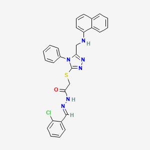 molecular formula C28H23ClN6OS B10903966 N'-[(E)-(2-chlorophenyl)methylidene]-2-({5-[(naphthalen-1-ylamino)methyl]-4-phenyl-4H-1,2,4-triazol-3-yl}sulfanyl)acetohydrazide 
