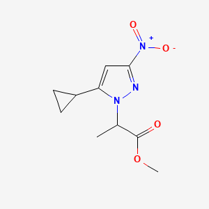 molecular formula C10H13N3O4 B10904020 methyl 2-(5-cyclopropyl-3-nitro-1H-pyrazol-1-yl)propanoate 
