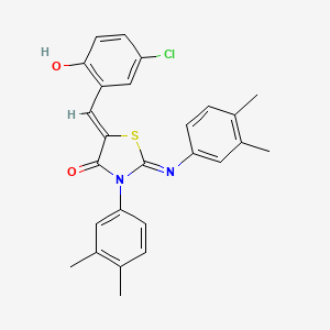 molecular formula C26H23ClN2O2S B10904024 (2Z,5Z)-5-(5-chloro-2-hydroxybenzylidene)-3-(3,4-dimethylphenyl)-2-[(3,4-dimethylphenyl)imino]-1,3-thiazolidin-4-one 
