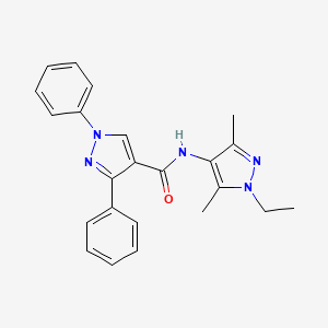 molecular formula C23H23N5O B10904038 N-(1-ethyl-3,5-dimethyl-1H-pyrazol-4-yl)-1,3-diphenyl-1H-pyrazole-4-carboxamide 
