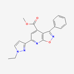 molecular formula C19H16N4O3 B10904046 Methyl 6-(1-ethyl-1H-pyrazol-3-yl)-3-phenylisoxazolo[5,4-b]pyridine-4-carboxylate 