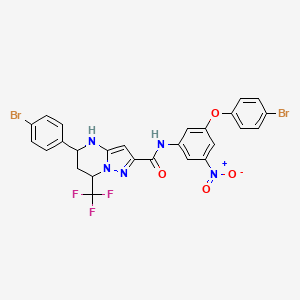 molecular formula C26H18Br2F3N5O4 B10904064 N~2~-[3-(4-Bromophenoxy)-5-nitrophenyl]-5-(4-bromophenyl)-7-(trifluoromethyl)-4,5,6,7-tetrahydropyrazolo[1,5-A]pyrimidine-2-carboxamide CAS No. 514816-03-6