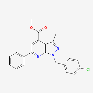 molecular formula C22H18ClN3O2 B10904083 methyl 1-(4-chlorobenzyl)-3-methyl-6-phenyl-1H-pyrazolo[3,4-b]pyridine-4-carboxylate 