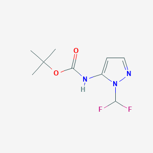 molecular formula C9H13F2N3O2 B10904140 tert-butyl N-[2-(difluoromethyl)pyrazol-3-yl]carbamate 