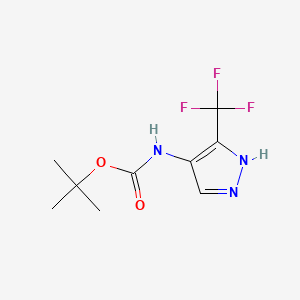 molecular formula C9H12F3N3O2 B10904349 tert-butyl [3-(trifluoromethyl)-1H-pyrazol-4-yl]carbamate 