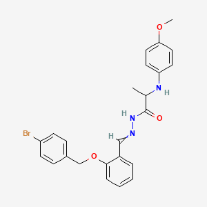 molecular formula C24H24BrN3O3 B10904366 N'~1~-({2-[(4-Bromobenzyl)oxy]phenyl}methylene)-2-(4-methoxyanilino)propanohydrazide 