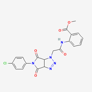 molecular formula C20H16ClN5O5 B10904406 methyl 2-({[5-(4-chlorophenyl)-4,6-dioxo-4,5,6,6a-tetrahydropyrrolo[3,4-d][1,2,3]triazol-1(3aH)-yl]acetyl}amino)benzoate 