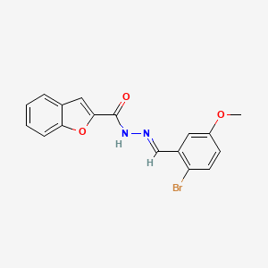 molecular formula C17H13BrN2O3 B10904418 N'-[(E)-(2-bromo-5-methoxyphenyl)methylidene]-1-benzofuran-2-carbohydrazide 