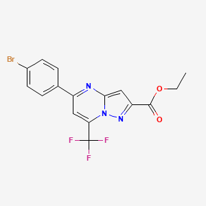 molecular formula C16H11BrF3N3O2 B10904421 Ethyl 5-(4-bromophenyl)-7-(trifluoromethyl)pyrazolo[1,5-a]pyrimidine-2-carboxylate 
