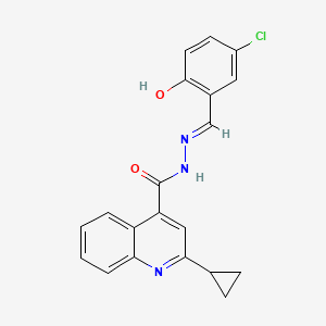 molecular formula C20H16ClN3O2 B10904449 N'-[(E)-(5-chloro-2-hydroxyphenyl)methylidene]-2-cyclopropylquinoline-4-carbohydrazide 