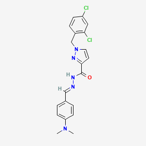 molecular formula C20H19Cl2N5O B10904462 1-(2,4-dichlorobenzyl)-N'-{(E)-[4-(dimethylamino)phenyl]methylidene}-1H-pyrazole-3-carbohydrazide 