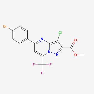 molecular formula C15H8BrClF3N3O2 B10904465 Methyl 5-(4-bromophenyl)-3-chloro-7-(trifluoromethyl)pyrazolo[1,5-a]pyrimidine-2-carboxylate 