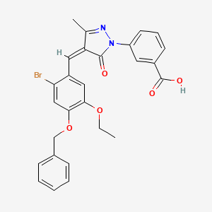 molecular formula C27H23BrN2O5 B10904480 3-{(4Z)-4-[4-(benzyloxy)-2-bromo-5-ethoxybenzylidene]-3-methyl-5-oxo-4,5-dihydro-1H-pyrazol-1-yl}benzoic acid 