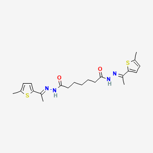 molecular formula C21H28N4O2S2 B10904518 N'~1~,N'~7~-bis[(1E)-1-(5-methylthiophen-2-yl)ethylidene]heptanedihydrazide 
