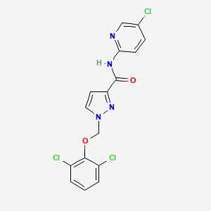 molecular formula C16H11Cl3N4O2 B10904527 N-(5-chloropyridin-2-yl)-1-[(2,6-dichlorophenoxy)methyl]-1H-pyrazole-3-carboxamide 