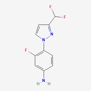 molecular formula C10H8F3N3 B10904550 4-[3-(Difluoromethyl)-1H-pyrazol-1-yl]-3-fluoroaniline 
