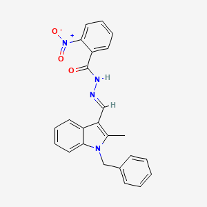 molecular formula C24H20N4O3 B10904581 N'-[(E)-(1-benzyl-2-methyl-1H-indol-3-yl)methylidene]-2-nitrobenzohydrazide 