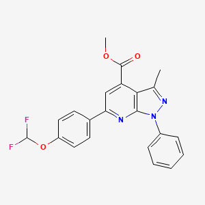 molecular formula C22H17F2N3O3 B10904593 Methyl 6-(4-(difluoromethoxy)phenyl)-3-methyl-1-phenyl-1H-pyrazolo[3,4-b]pyridine-4-carboxylate 