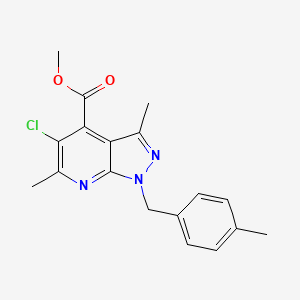 molecular formula C18H18ClN3O2 B10904631 methyl 5-chloro-3,6-dimethyl-1-(4-methylbenzyl)-1H-pyrazolo[3,4-b]pyridine-4-carboxylate 