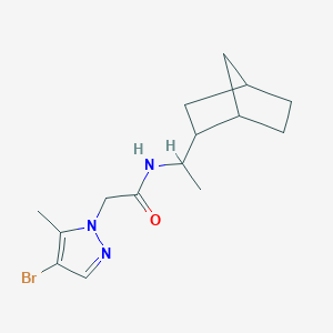 molecular formula C15H22BrN3O B10904668 N-[1-(bicyclo[2.2.1]hept-2-yl)ethyl]-2-(4-bromo-5-methyl-1H-pyrazol-1-yl)acetamide 