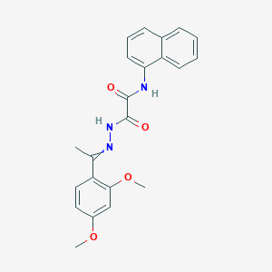 molecular formula C22H21N3O4 B10904721 2-{2-[1-(2,4-dimethoxyphenyl)ethylidene]hydrazinyl}-N-(naphthalen-1-yl)-2-oxoacetamide 