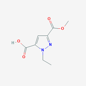 molecular formula C8H10N2O4 B10904794 1-Ethyl-3-(methoxycarbonyl)-1H-pyrazole-5-carboxylic acid 