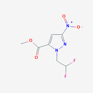 molecular formula C7H7F2N3O4 B10904808 methyl 1-(2,2-difluoroethyl)-3-nitro-1H-pyrazole-5-carboxylate 
