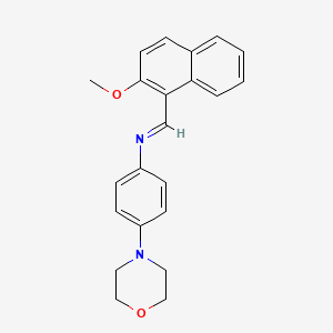 molecular formula C22H22N2O2 B10904847 N-[(E)-(2-methoxynaphthalen-1-yl)methylidene]-4-(morpholin-4-yl)aniline 