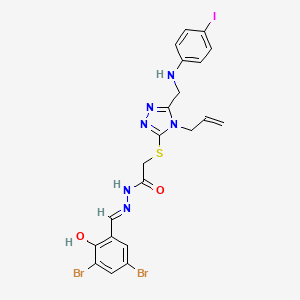 molecular formula C21H19Br2IN6O2S B10904848 N'-[(E)-(3,5-dibromo-2-hydroxyphenyl)methylidene]-2-{[5-{[(4-iodophenyl)amino]methyl}-4-(prop-2-en-1-yl)-4H-1,2,4-triazol-3-yl]sulfanyl}acetohydrazide 