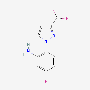 molecular formula C10H8F3N3 B10904855 2-[3-(Difluoromethyl)-1H-pyrazol-1-yl]-5-fluoroaniline 