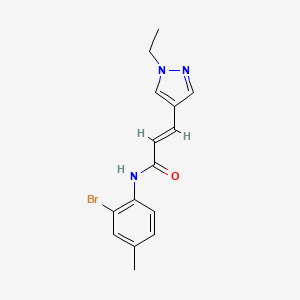 molecular formula C15H16BrN3O B10904864 N-(2-bromo-4-methylphenyl)-3-(1-ethyl-1H-pyrazol-4-yl)acrylamide 