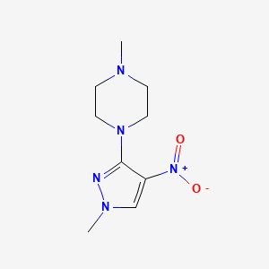 molecular formula C9H15N5O2 B10904910 1-Methyl-4-(1-methyl-4-nitro-1H-pyrazol-3-yl)piperazine 