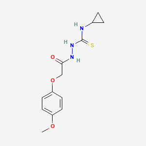 molecular formula C13H17N3O3S B10904914 N-cyclopropyl-2-[(4-methoxyphenoxy)acetyl]hydrazinecarbothioamide 