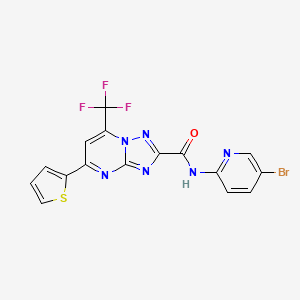 molecular formula C16H8BrF3N6OS B10904928 N-(5-bromopyridin-2-yl)-5-(thiophen-2-yl)-7-(trifluoromethyl)[1,2,4]triazolo[1,5-a]pyrimidine-2-carboxamide 