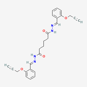 molecular formula C26H26N4O4 B10904948 N'~1~,N'~6~-bis{(E)-[2-(prop-2-yn-1-yloxy)phenyl]methylidene}hexanedihydrazide 