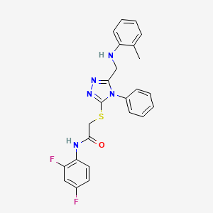 molecular formula C24H21F2N5OS B10905015 N-(2,4-difluorophenyl)-2-[(5-{[(2-methylphenyl)amino]methyl}-4-phenyl-4H-1,2,4-triazol-3-yl)sulfanyl]acetamide 