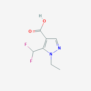 molecular formula C7H8F2N2O2 B10905036 5-(Difluoromethyl)-1-ethyl-1H-pyrazole-4-carboxylic acid 