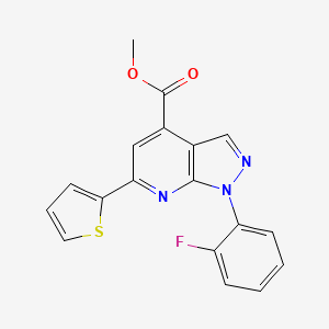 molecular formula C18H12FN3O2S B10905078 methyl 1-(2-fluorophenyl)-6-(thiophen-2-yl)-1H-pyrazolo[3,4-b]pyridine-4-carboxylate 