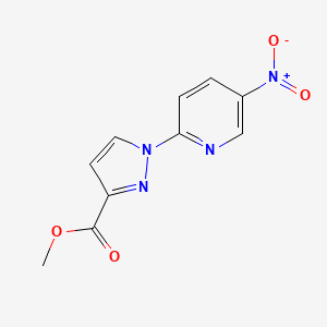 molecular formula C10H8N4O4 B10905093 methyl 1-(5-nitropyridin-2-yl)-1H-pyrazole-3-carboxylate 